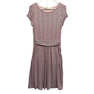 Boden‎ Pink Floral Print Short Sleeve Midi Dress Size 4R